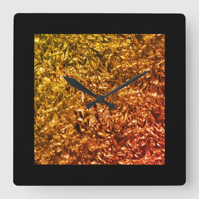 Horloge Carrée Heated foil on black (Recto)