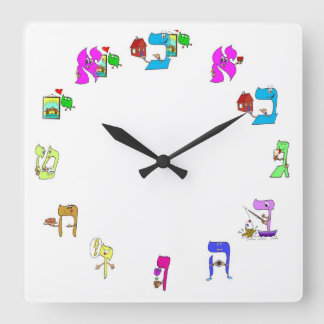 Horloge Carrée Hebrew alphabet clock