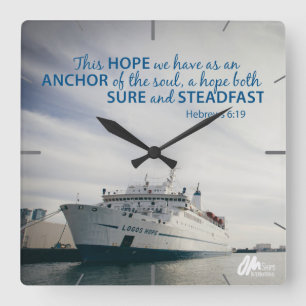 Horloge Carrée Hebrews 6:19 Wall Clock