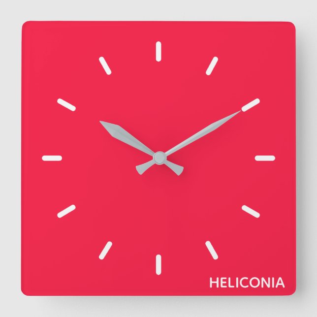 Horloge Carrée Heliconia red color (Recto)
