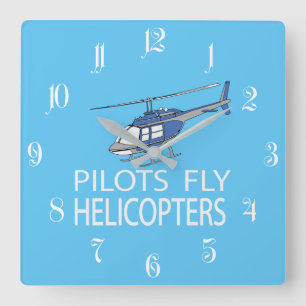 Horloge Carrée Hélicoptères Pilot