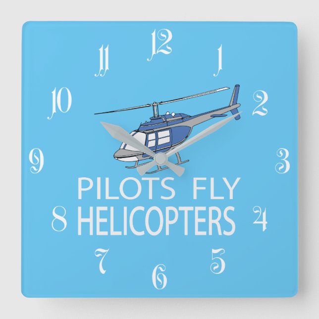 Horloge Carrée Hélicoptères Pilot (Recto)