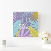 Hello Summer Tropical | Wall Clock