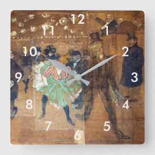 Horloge Carrée Henri de Toulouse-Lautrec - Danse à la Rouge