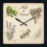 Horloge Carrée Herbes de Provence<br><div class="desc">Herbes de Provence, un mélange populaire d'herbes aromatiques du sud-ouest de la France utilisé par les chefs pour savourer viandes, poissons, soupes, ragoûts et légumes. Combiner les herbes séchées entières : 2 c. à s. Feuilles De thym 1 C. À S. Oregano feuilles 1 C. À S. Feuilles de romarin...</div>