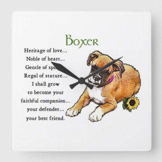 Horloge Carrée Héritage de l'amour Boxer