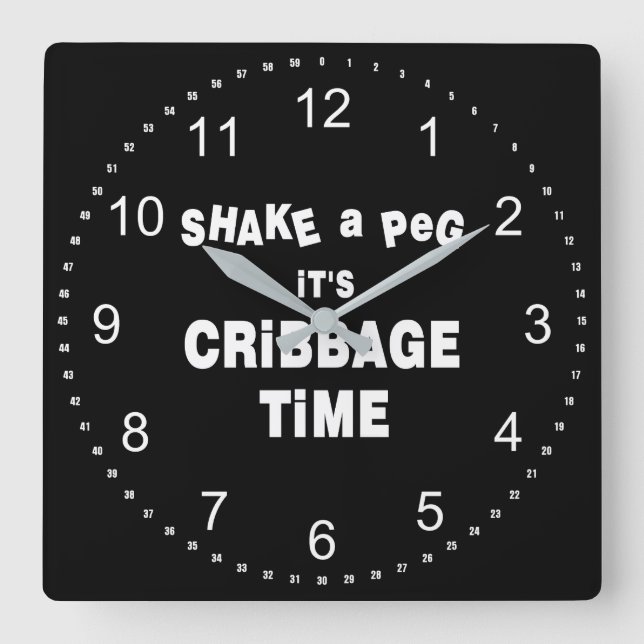 Horloge Carrée Heure de Cribbage (Recto)