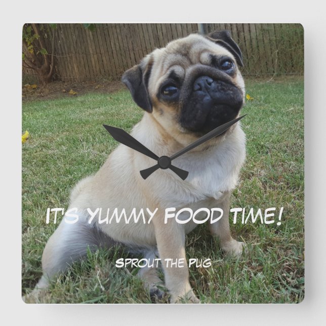 Horloge Carrée Heure de repas pour les petits (Recto)