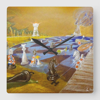 Horloge Carrée Heure des échecs