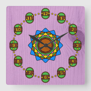 Horloge Carrée Heures dans l'ancien bois