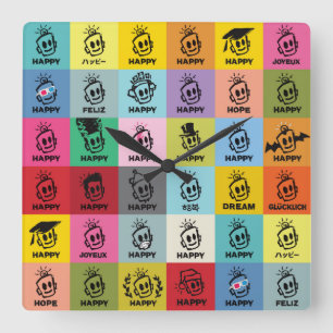 HORLOGE CARRÉE HEUREUX