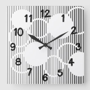 Horloge Carrée Hexagone de Lined