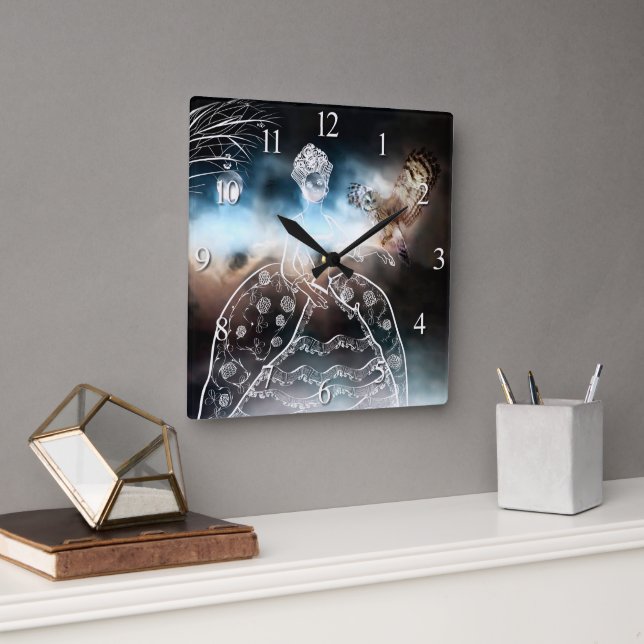Horloge Carrée Hibou (Bureau)