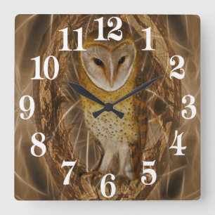 Horloge Carrée Hibou rêveur de receveur