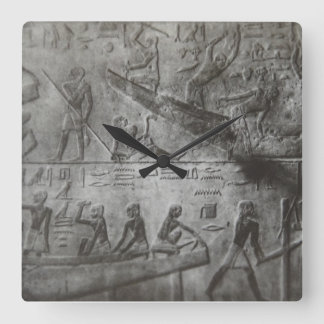 Horloge Carrée Hiéroglyphes égyptiens