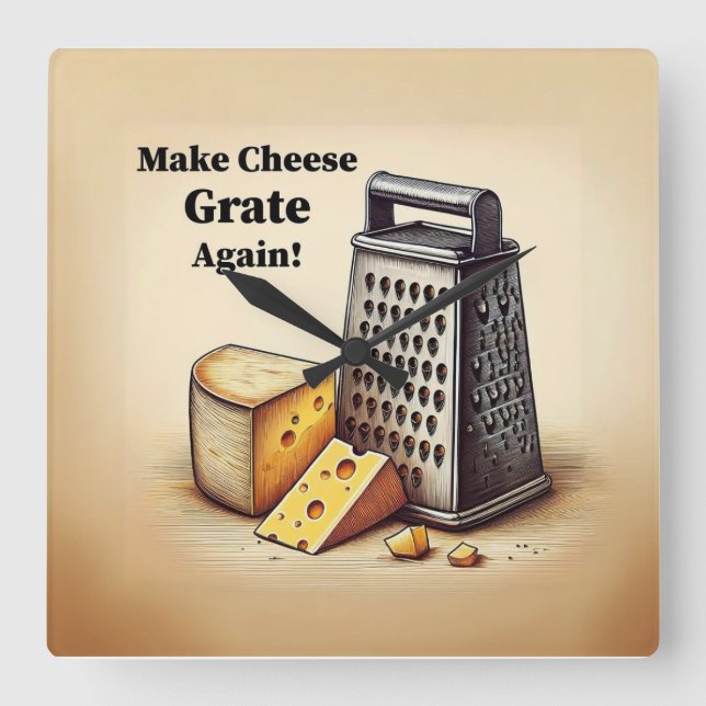 Horloge Carrée Hilarié Cheesy Politique (Recto)