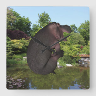 Horloge Carrée Hippo de canonball