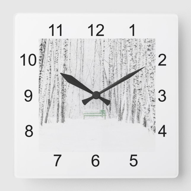 Horloge Carrée Histoire de Noël blanche (Recto)