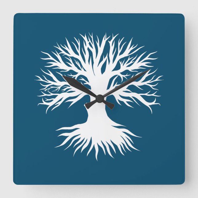 Horloge Carrée Hiver des arbres (Recto)