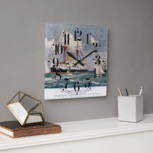 Horloge Carrée HMS inflexible en fer cuirassé 1876