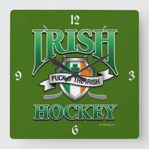 Horloge Carrée Hockey Irlandais