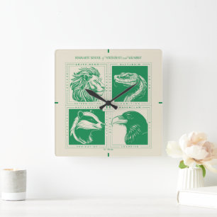 Horloge Carrée HOGWARTS™ Grille d'animaux de maison