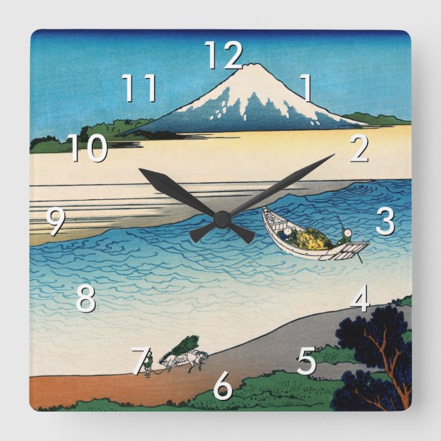 Horloge Carrée Hokusai - rivière Tama dans la province de Musashi (Recto)