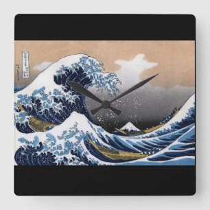Horloge Carrée Hokusai , The Great Wave off Kanagawa