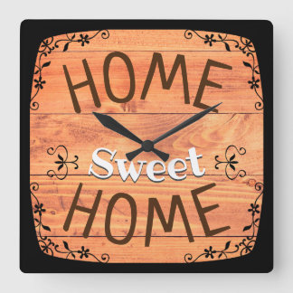 Horloge Carrée Home Sweet Home