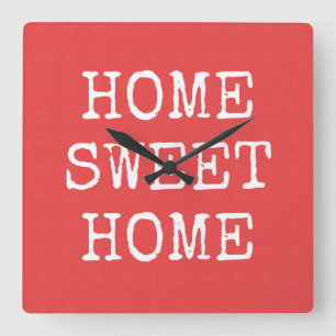 Horloge Carrée Home sweet home design minimal