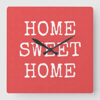 Horloge Carrée Home sweet home design minimal