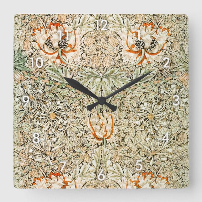 Horloge Carrée Honeysuckle, William Morris (Recto)