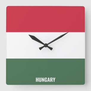 Horloge Carrée Hongrie Drapeau éblouissant patriotique