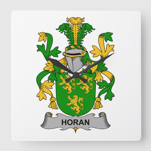 Horloge Carrée Horan Family Crest (Recto)