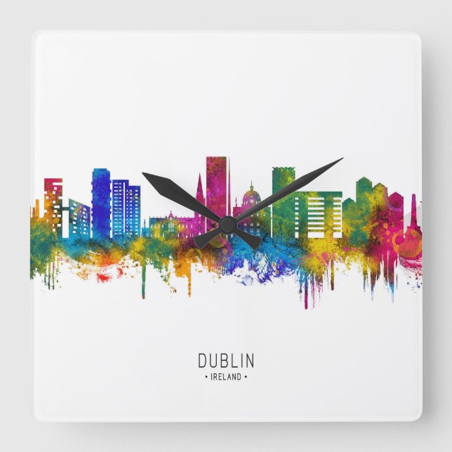 Horloge Carrée Horizon de Dublin Irlande (Recto)