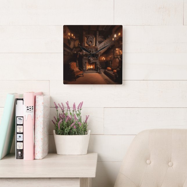 Horloge Carrée Horizons hantés (Salle de lecture)