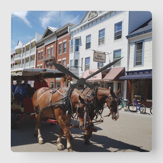 Horloge Carrée Horse & Carriage on Mackinac Island, Michigan (Recto)