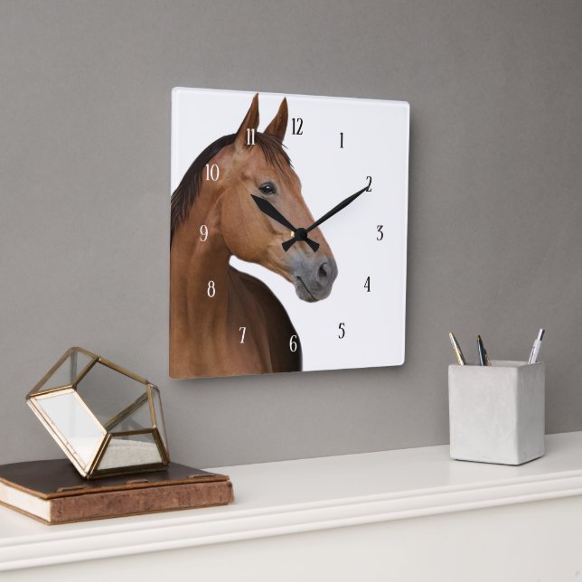 Horloge Carrée Horse face (Bureau)