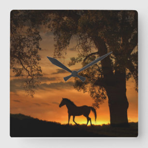 Horloge Carrée Horse Lover's Clock