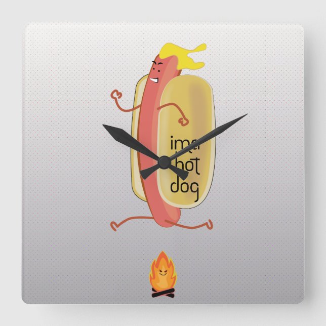 Horloge Carrée Hot Dog Oe Devil (Recto)