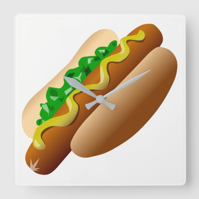 Horloge Carrée Hotdog (Recto)