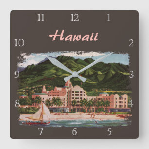 Horloge Carrée Hôtel royal hawaiian Custom