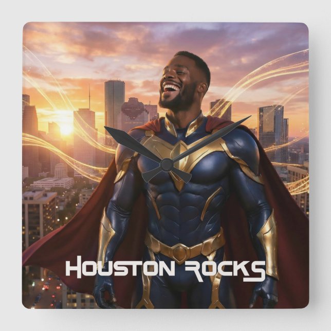 HORLOGE CARRÉE HOUSTON ROCKS - TEXAS (Recto)
