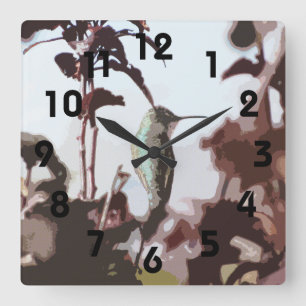 Horloge Carrée Hummingbird