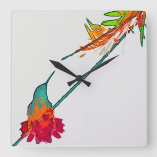 Horloge Carrée Hummingbird