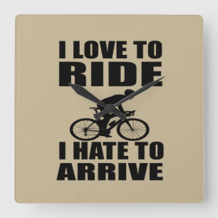 Horloge Carrée Humour VTT - Citation de cyclisme - Cyclisme drôle