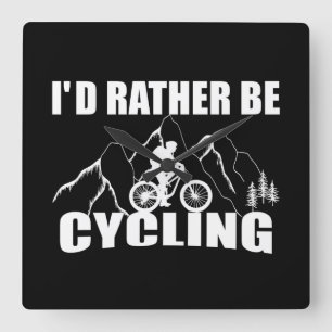 Horloge Carrée Humour VTT - Cyclisme Drôle