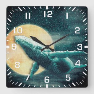 Horloge Carrée Humpback Whale