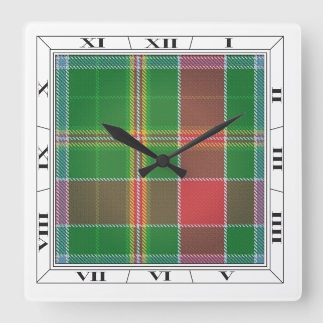 Horloge Carrée Hunter Tartan (Recto)