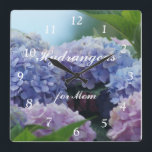 Horloge Carrée Hydrangea 2385 Clock- customize ou personalize<br><div class="desc">Change the words on this gorgeous clock to personalize it or with advertising information. Great choice for a housewarming, ou even a venin for a grandopening, as well as birthdays, mother's day and much more. go to my ASSORTED FLOWERS SECTION, to either of my BRIDAL SECTIONS or simply type hydrangea...</div>